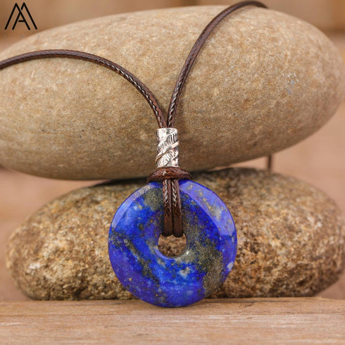 Natural Amethyst Lapis Tiger Eye Stone Pendant
